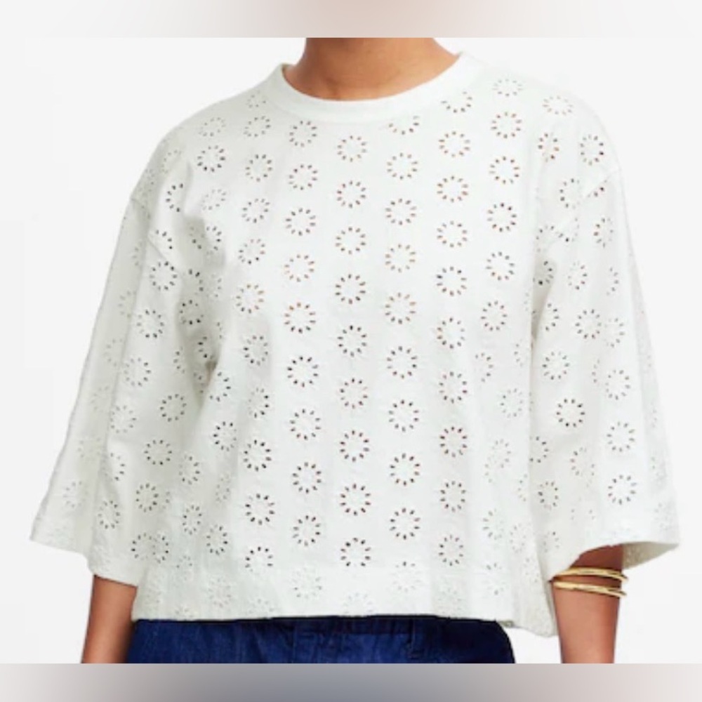 Madewell| Embroidered Wide-Sleeve Boxy Tee